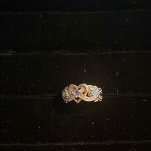 Elegant 925 Gold and Silver Heart Ring